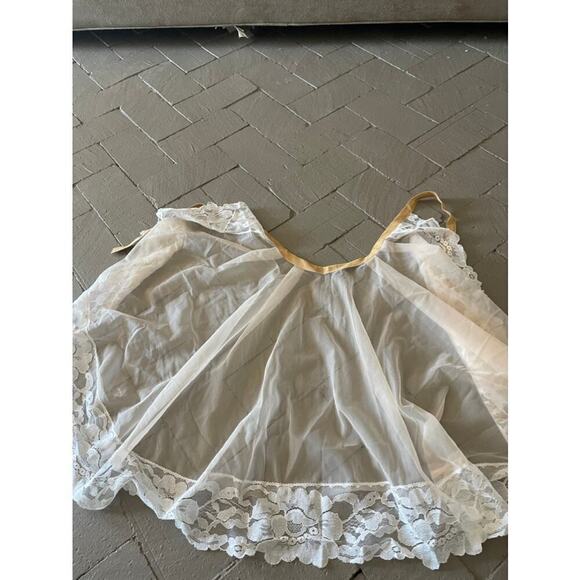 Vintage Betty Dain Sheer White Lace Half Apron - Picture 1 of 3